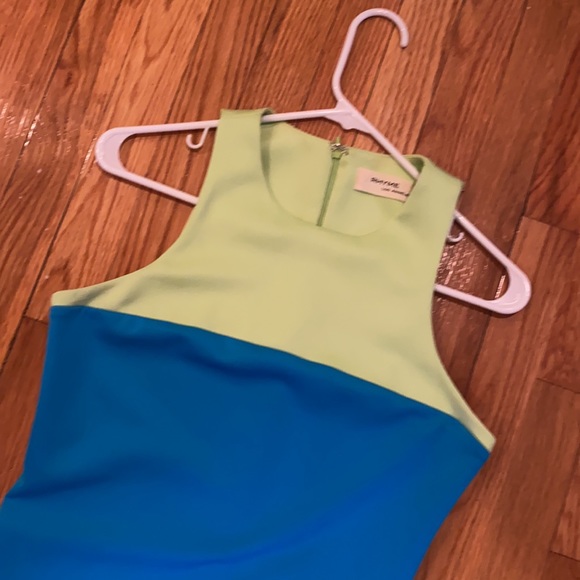 Green and blue color block dress - Picture 4 of 6